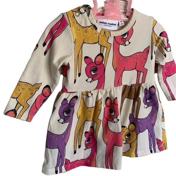 Mini Rodini Roe Cream Dress 56/62 - Picture 4 of 8